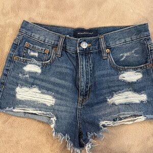 Aeropostale Distressed Blue Jean Shorts